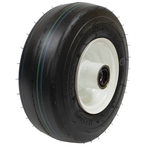 11x4.00-5 Lawn Mower Wheel Assembly, Smooth, White